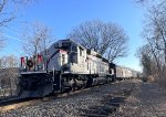 SD40-2 # 3024 sits on the western end of the consist in Rochelle Park